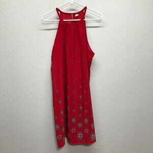 Old Navy Sundress Womens XL Red Geometric Print Halter Polyester Lightweight